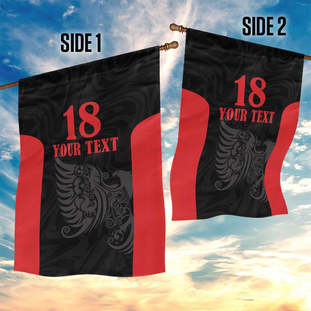 Custom Albania Football Pride Garden Flag Kuqezinjte Eagle Black Version - Wonder Print Shop