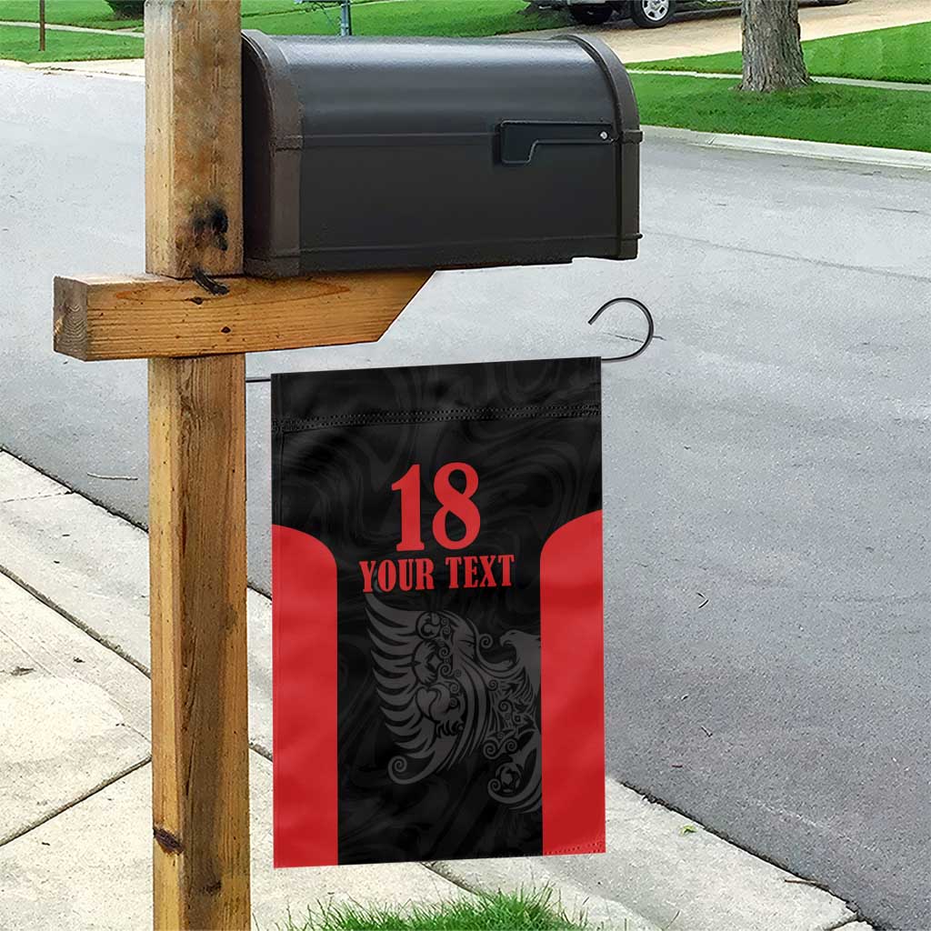 Custom Albania Football Pride Garden Flag Kuqezinjte Eagle Black Version - Wonder Print Shop