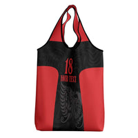 Custom Albania Football Pride Grocery Bag Kuqezinjte Eagle Black Version - Wonder Print Shop
