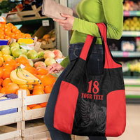 Custom Albania Football Pride Grocery Bag Kuqezinjte Eagle Black Version - Wonder Print Shop