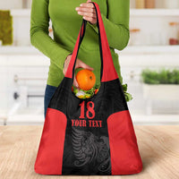 Custom Albania Football Pride Grocery Bag Kuqezinjte Eagle Black Version - Wonder Print Shop