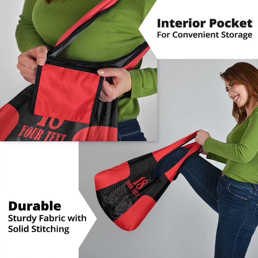 Custom Albania Football Pride Grocery Bag Kuqezinjte Eagle Black Version - Wonder Print Shop