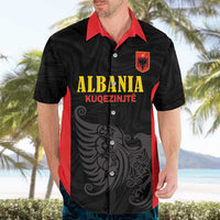 Custom Albania Football Pride Hawaiian Shirt Kuqezinjte Eagle Black Version - Wonder Print Shop
