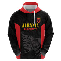 Custom Albania Football Pride Hoodie Kuqezinjte Eagle Black Version - Wonder Print Shop