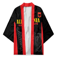 Custom Albania Football Pride Kimono Kuqezinjte Eagle Black Version - Wonder Print Shop