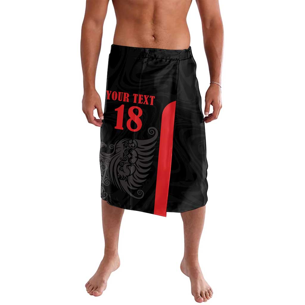 Custom Albania Football Pride Lavalava Kuqezinjte Eagle Black Version - Wonder Print Shop