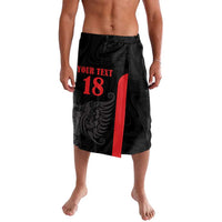 Custom Albania Football Pride Lavalava Kuqezinjte Eagle Black Version - Wonder Print Shop