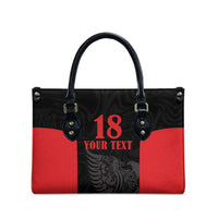 Custom Albania Football Pride Leather Bag Kuqezinjte Eagle Black Version - Wonder Print Shop