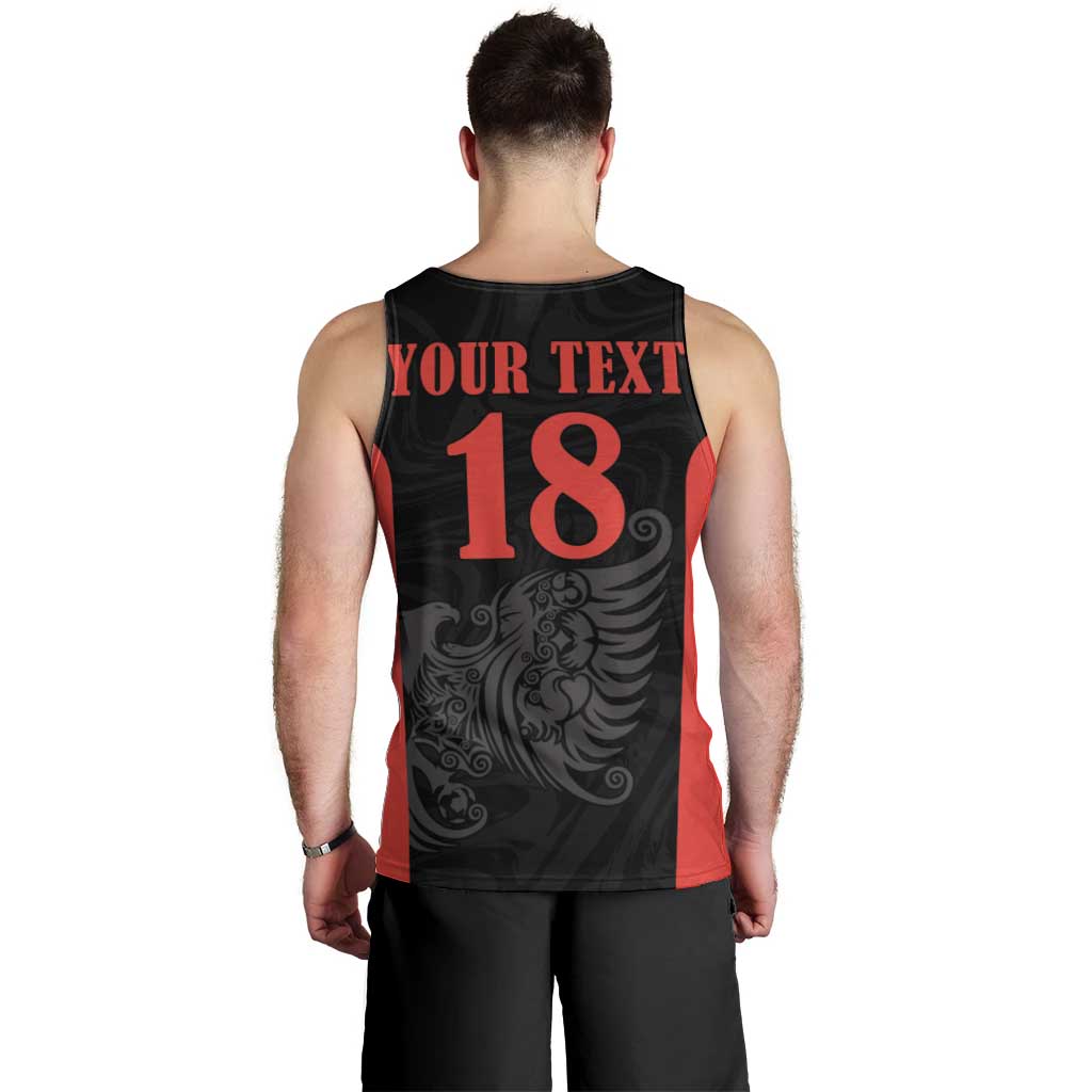 Custom Albania Football Pride Men Tank Top Kuqezinjte Eagle Black Version - Wonder Print Shop