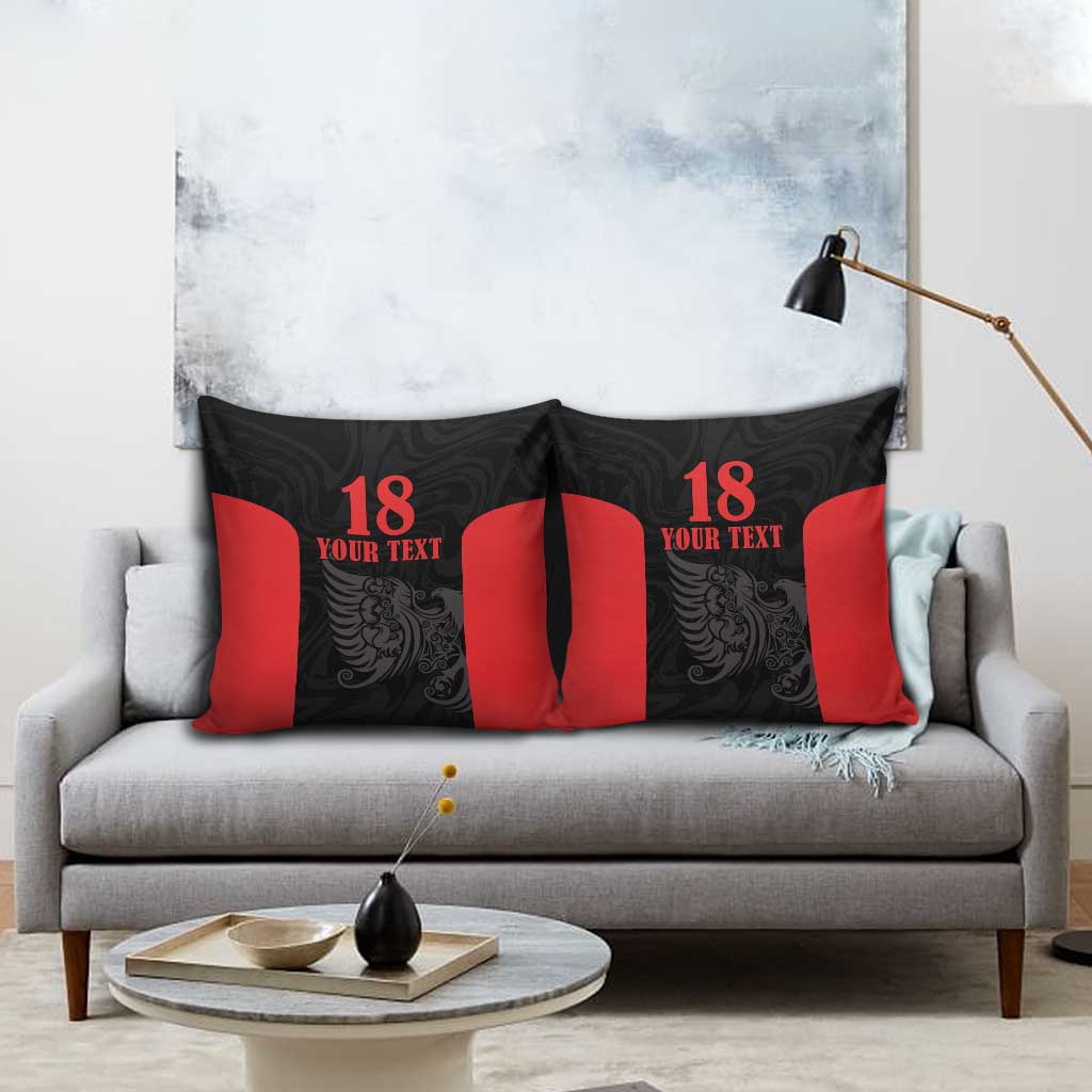 Custom Albania Football Pride Pillow Cover Kuqezinjte Eagle Black Version - Wonder Print Shop