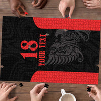 Custom Albania Football Pride Puzzle Kuqezinjte Eagle Black Version - Wonder Print Shop