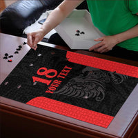 Custom Albania Football Pride Puzzle Kuqezinjte Eagle Black Version - Wonder Print Shop