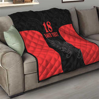 Custom Albania Football Pride Quilt Kuqezinjte Eagle Black Version - Wonder Print Shop