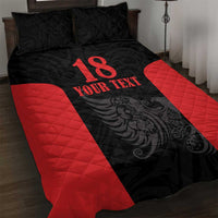 Custom Albania Football Pride Quilt Bed Set Kuqezinjte Eagle Black Version - Wonder Print Shop