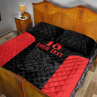 Custom Albania Football Pride Quilt Bed Set Kuqezinjte Eagle Black Version - Wonder Print Shop