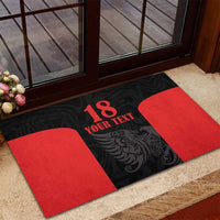 Custom Albania Football Pride Rubber Doormat Kuqezinjte Eagle Black Version - Wonder Print Shop