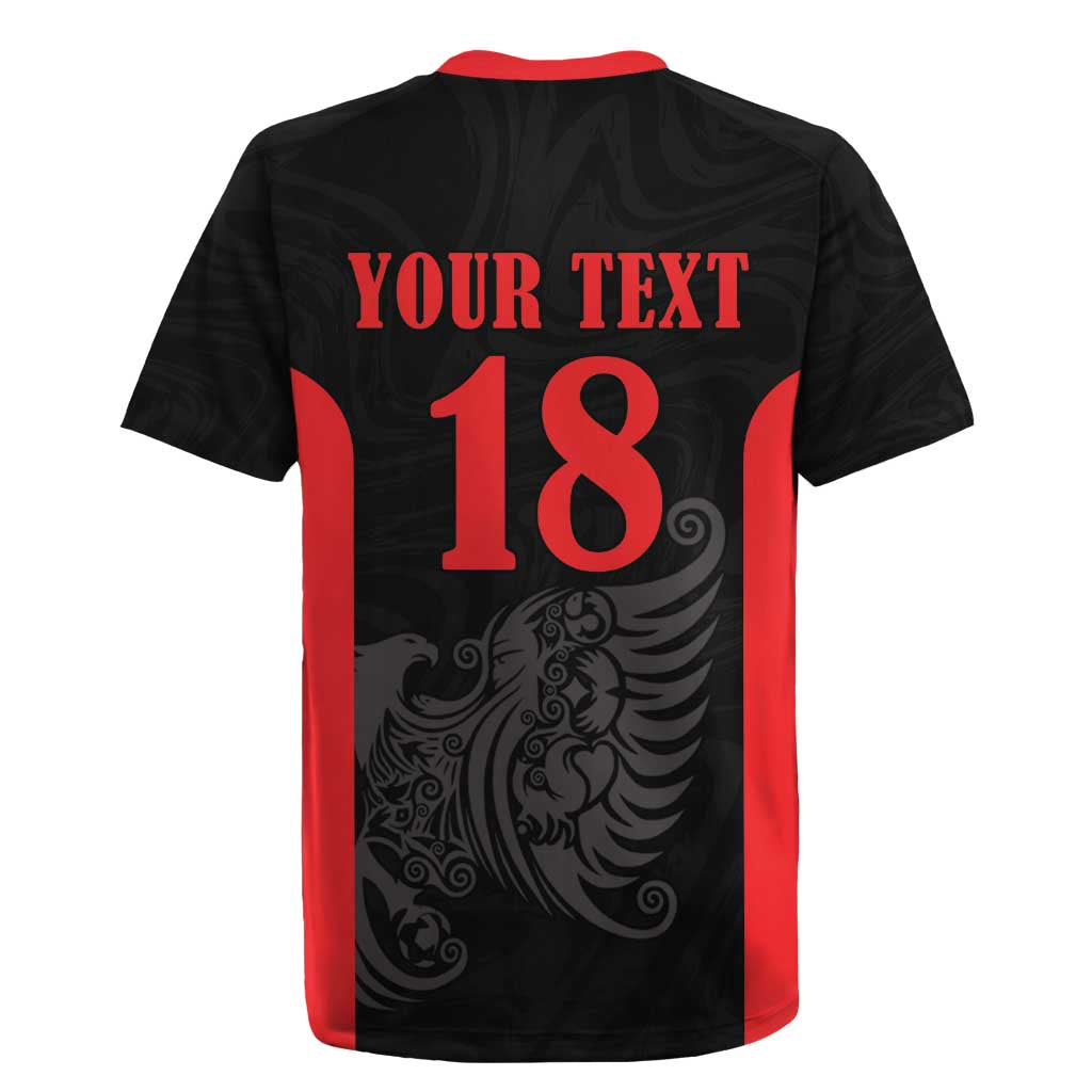 Custom Albania Football Pride Rugby Jersey Kuqezinjte Eagle Black Version - Wonder Print Shop