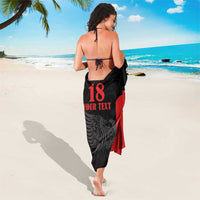 Custom Albania Football Pride Sarong Kuqezinjte Eagle Black Version - Wonder Print Shop