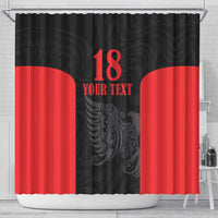 Custom Albania Football Pride Shower Curtain Kuqezinjte Eagle Black Version - Wonder Print Shop