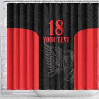 Custom Albania Football Pride Shower Curtain Kuqezinjte Eagle Black Version - Wonder Print Shop