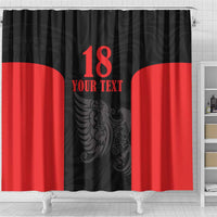 Custom Albania Football Pride Shower Curtain Kuqezinjte Eagle Black Version - Wonder Print Shop