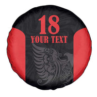 Custom Albania Football Pride Spare Tire Cover Kuqezinjte Eagle Black Version - Wonder Print Shop