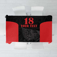 Custom Albania Football Pride Tablecloth Kuqezinjte Eagle Black Version - Wonder Print Shop