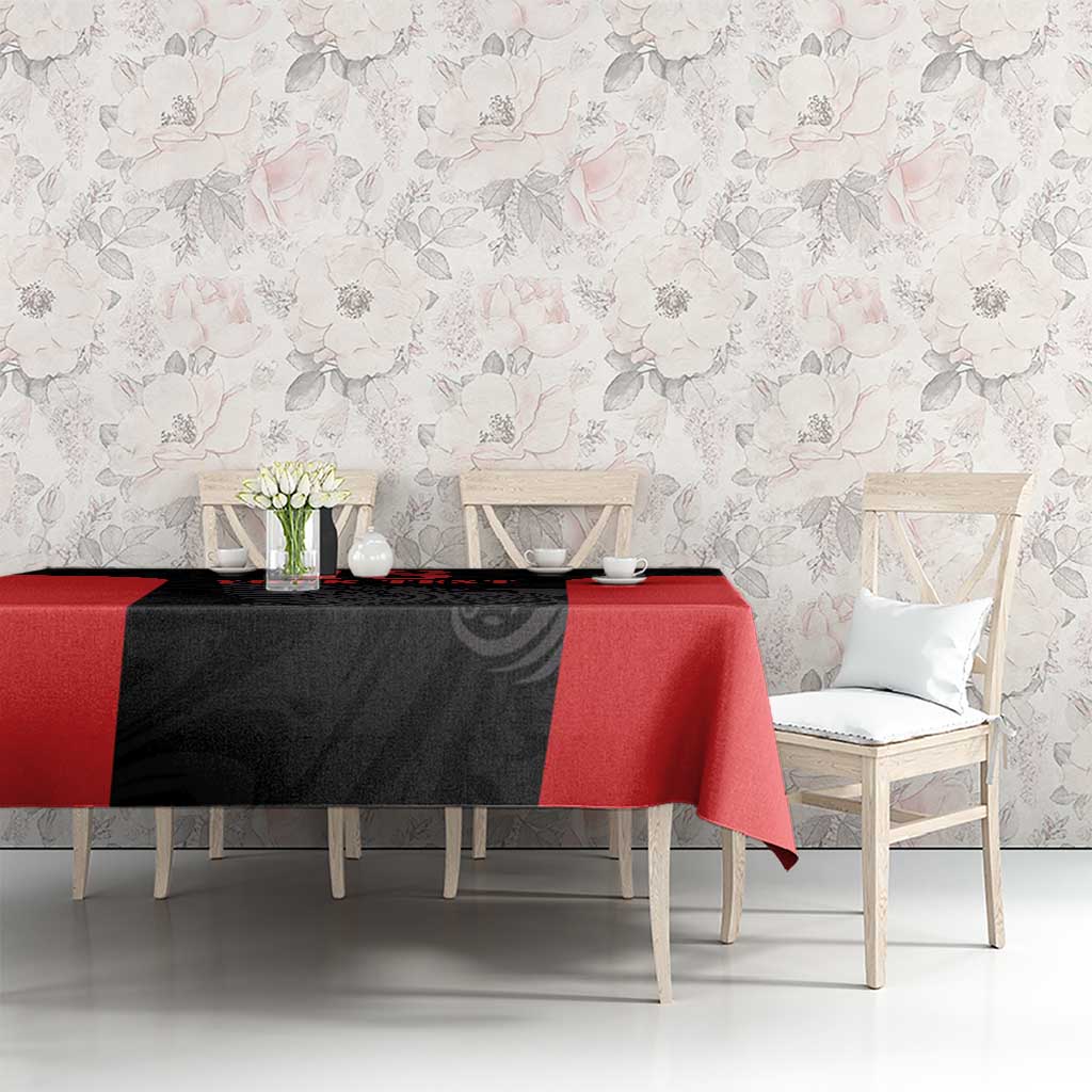 Custom Albania Football Pride Tablecloth Kuqezinjte Eagle Black Version - Wonder Print Shop