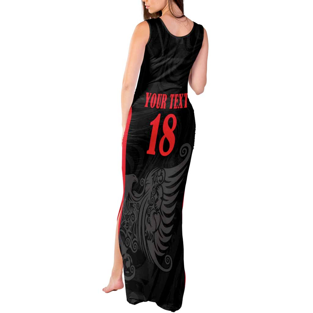Custom Albania Football Pride Tank Maxi Dress Kuqezinjte Eagle Black Version - Wonder Print Shop