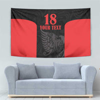Custom Albania Football Pride Tapestry Kuqezinjte Eagle Black Version - Wonder Print Shop