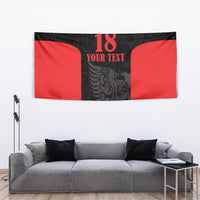 Custom Albania Football Pride Tapestry Kuqezinjte Eagle Black Version - Wonder Print Shop