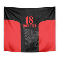 Custom Albania Football Pride Tapestry Kuqezinjte Eagle Black Version - Wonder Print Shop