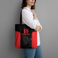 Custom Albania Football Pride Tote Bag Kuqezinjte Eagle Black Version - Wonder Print Shop
