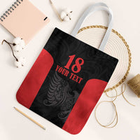 Custom Albania Football Pride Tote Bag Kuqezinjte Eagle Black Version - Wonder Print Shop