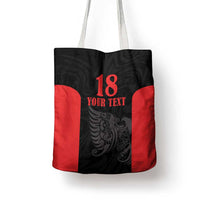 Custom Albania Football Pride Tote Bag Kuqezinjte Eagle Black Version - Wonder Print Shop