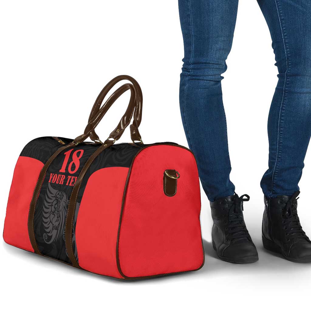 Custom Albania Football Pride Travel Bag Kuqezinjte Eagle Black Version - Wonder Print Shop