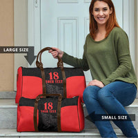 Custom Albania Football Pride Travel Bag Kuqezinjte Eagle Black Version - Wonder Print Shop