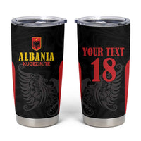 Custom Albania Football Pride Tumbler Cup Kuqezinjte Eagle Black Version - Wonder Print Shop