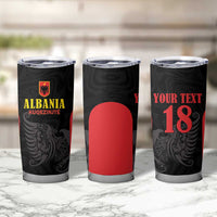 Custom Albania Football Pride Tumbler Cup Kuqezinjte Eagle Black Version - Wonder Print Shop