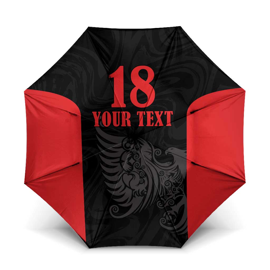 Custom Albania Football Pride Umbrella Kuqezinjte Eagle Black Version - Wonder Print Shop
