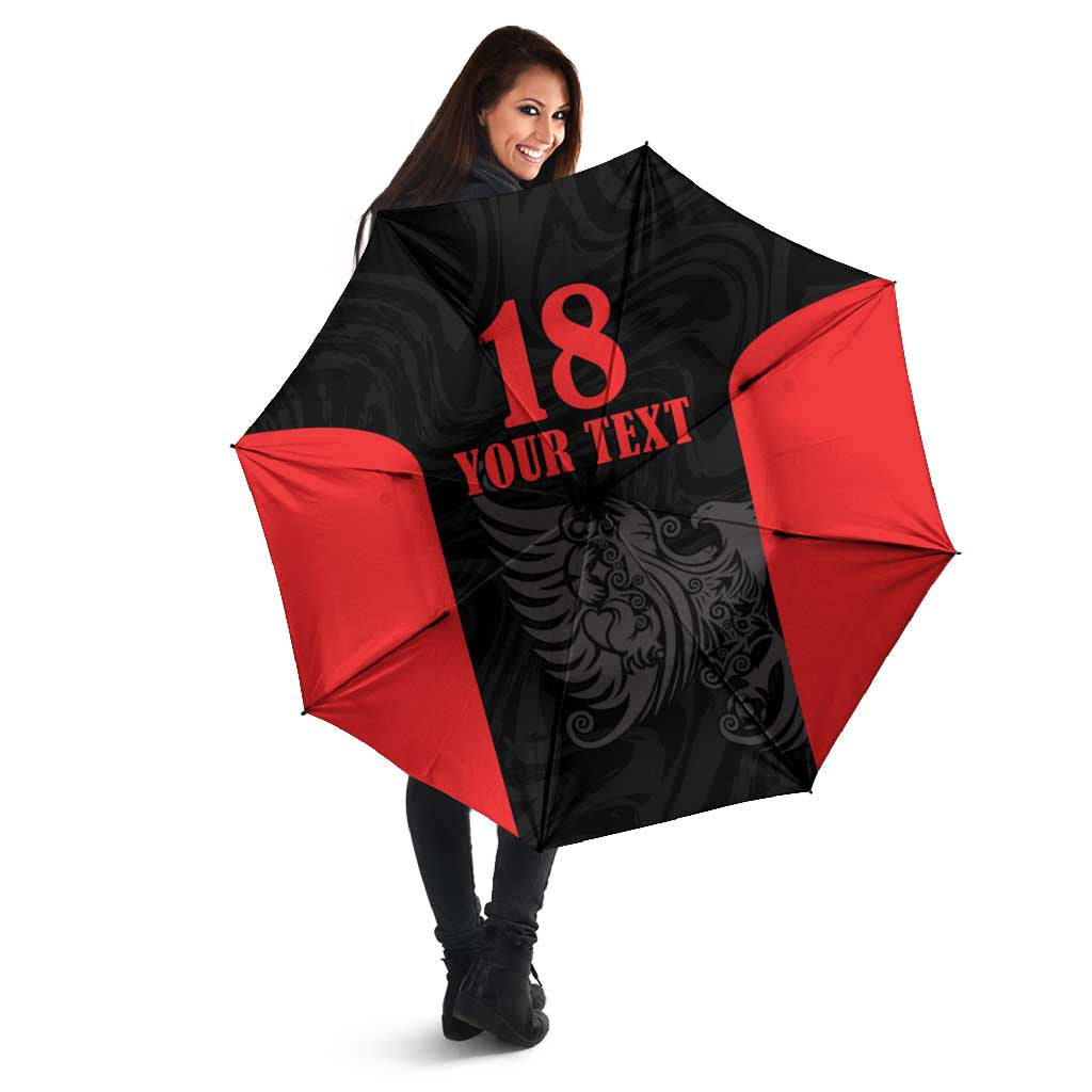 Custom Albania Football Pride Umbrella Kuqezinjte Eagle Black Version - Wonder Print Shop