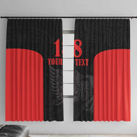 Custom Albania Football Pride Window Curtain Kuqezinjte Eagle Black Version - Wonder Print Shop