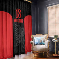 Custom Albania Football Pride Window Curtain Kuqezinjte Eagle Black Version - Wonder Print Shop