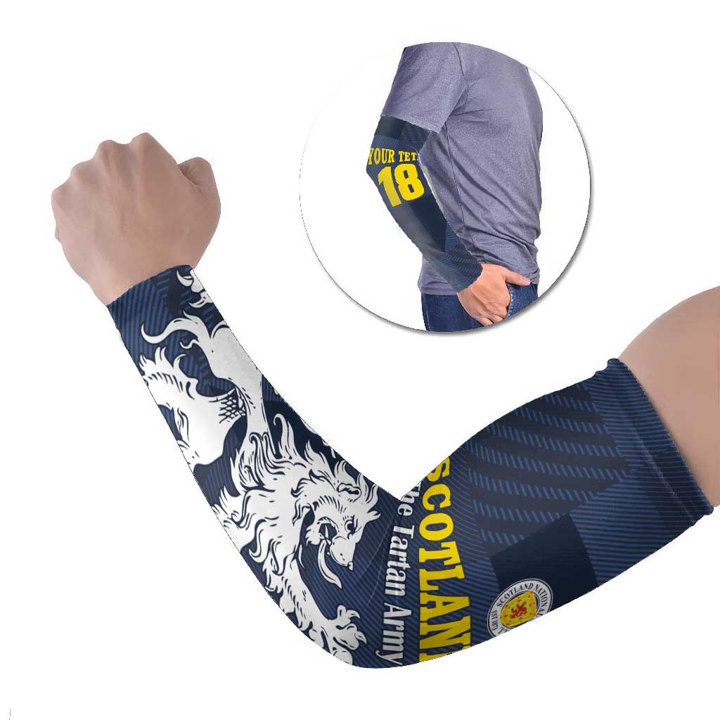 Custom Scotland Football Arm Sleeves Scottish Lion Rampant Tartan Fan - Wonder Print Shop