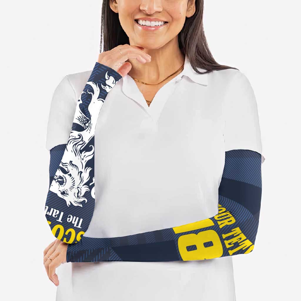 Custom Scotland Football Arm Sleeves Scottish Lion Rampant Tartan Fan - Wonder Print Shop