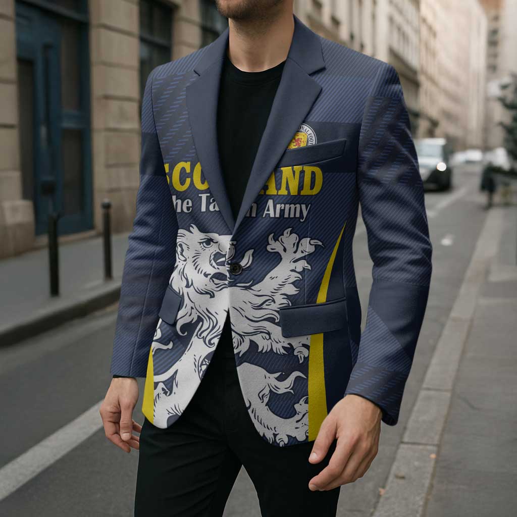 Custom Scotland Football Blazer Scottish Lion Rampant Tartan Fan - Wonder Print Shop