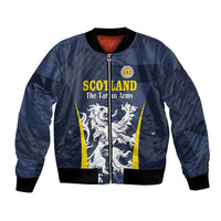 Custom Scotland Football Bomber Jacket Scottish Lion Rampant Tartan Fan - Wonder Print Shop