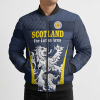Custom Scotland Football Bomber Puffer Jacket Scottish Lion Rampant Tartan Fan - Wonder Print Shop
