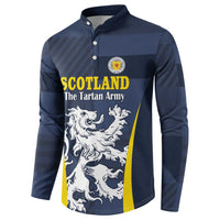 Custom Scotland Football Button Sweatshirt Scottish Lion Rampant Tartan Fan - Wonder Print Shop