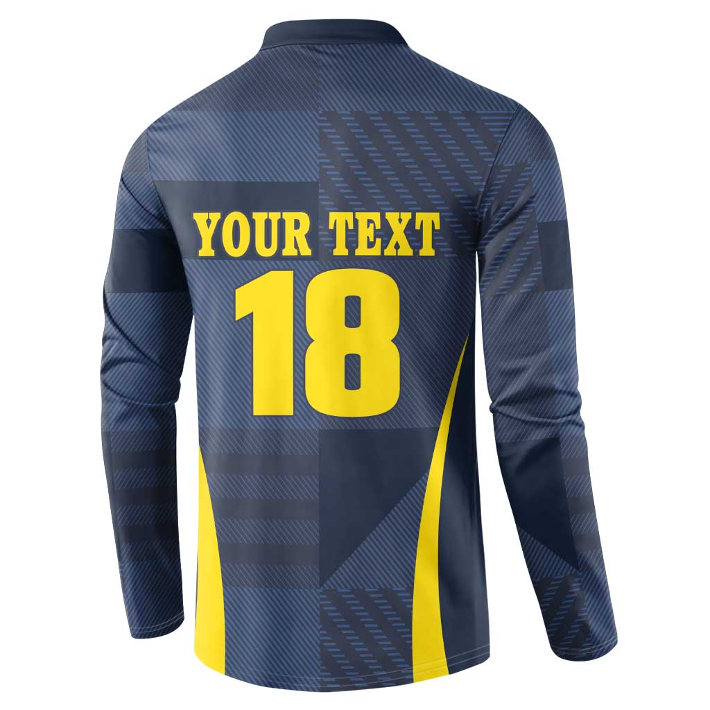 Custom Scotland Football Button Sweatshirt Scottish Lion Rampant Tartan Fan - Wonder Print Shop